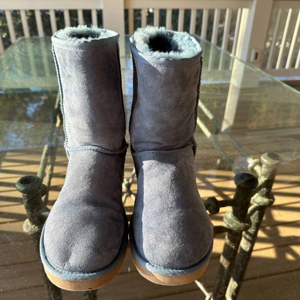 UGG Classic Short 5825 Blue Suede Round Toe Pull On Snow Boots Women Sz 11 - Picture 7 of 16